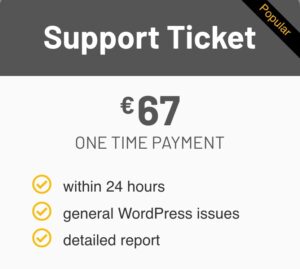 Biglietto di assistenza WordPress